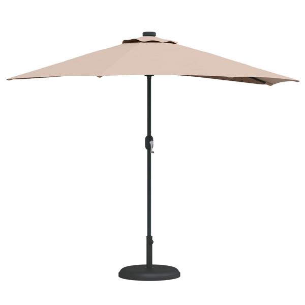 Grote foto vidaxl tuinparasol taupe 294 x 150 x 224 cm polyester en staal tuin en terras overige tuin en terras