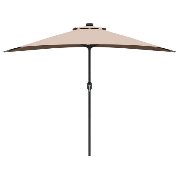 Grote foto vidaxl tuinparasol taupe 294 x 150 x 224 cm polyester en staal tuin en terras overige tuin en terras