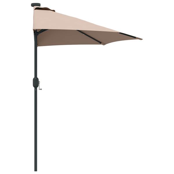 Grote foto vidaxl tuinparasol taupe 294 x 150 x 224 cm polyester en staal tuin en terras overige tuin en terras