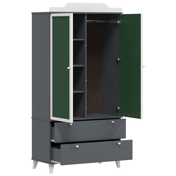 Grote foto vidaxl kledingkast met krijtbord grijs en wit 90 x 45 x 180 cm huis en inrichting overige