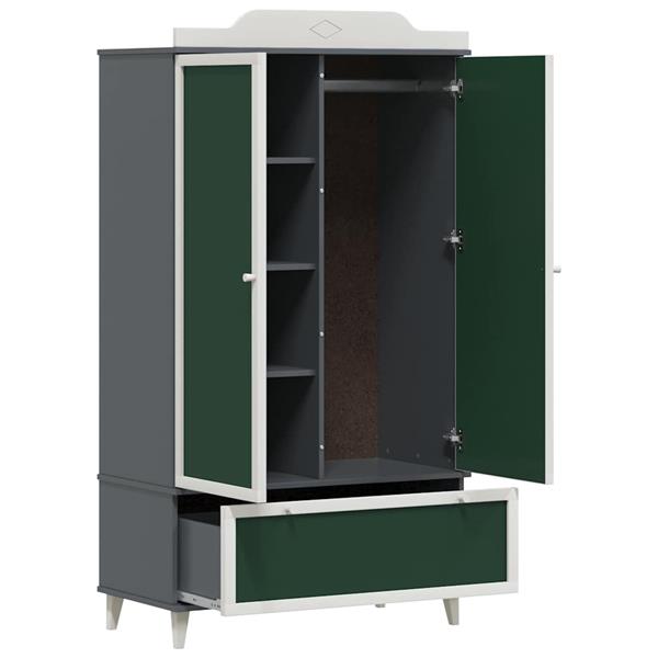 Grote foto vidaxl kledingkast met krijtbord grijs en wit 90 x 45 x 165 cm huis en inrichting overige