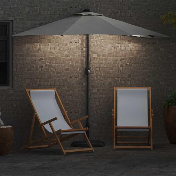 Grote foto vidaxl tuinparasol zand 294 x 150 x 224 cm polyester en staal tuin en terras overige tuin en terras