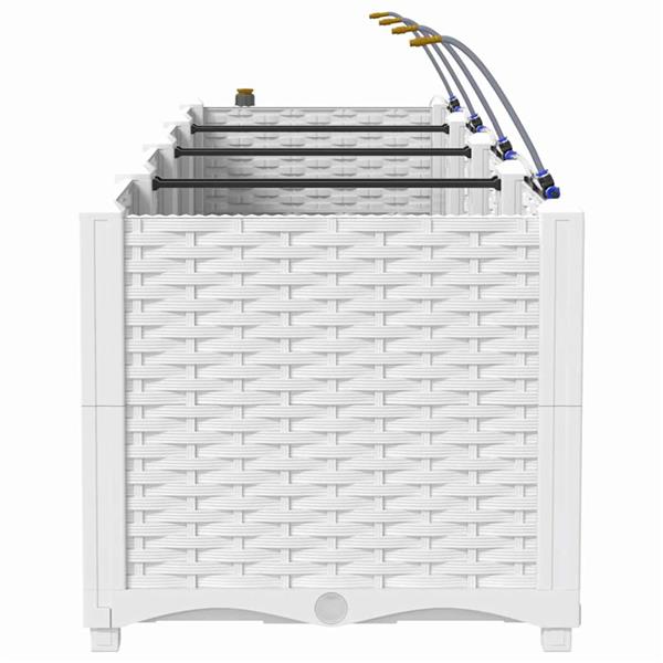 Grote foto vidaxl tuin bloempot 4 pcs wit staal tuin en terras overige tuin en terras