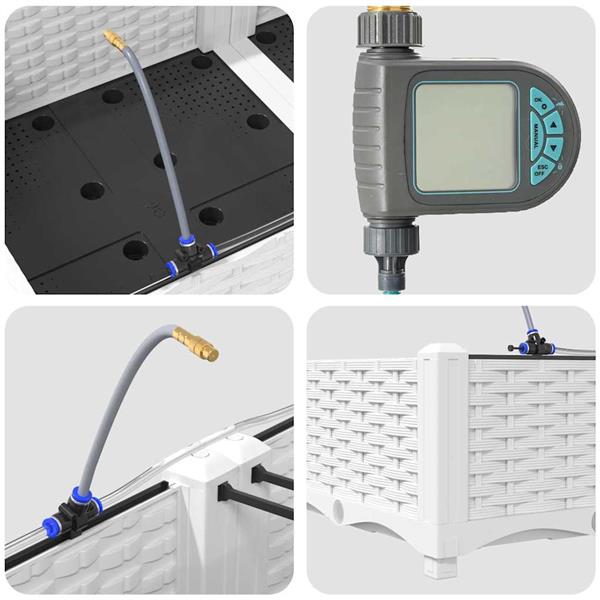 Grote foto vidaxl tuin bloempot 4 pcs wit staal tuin en terras overige tuin en terras