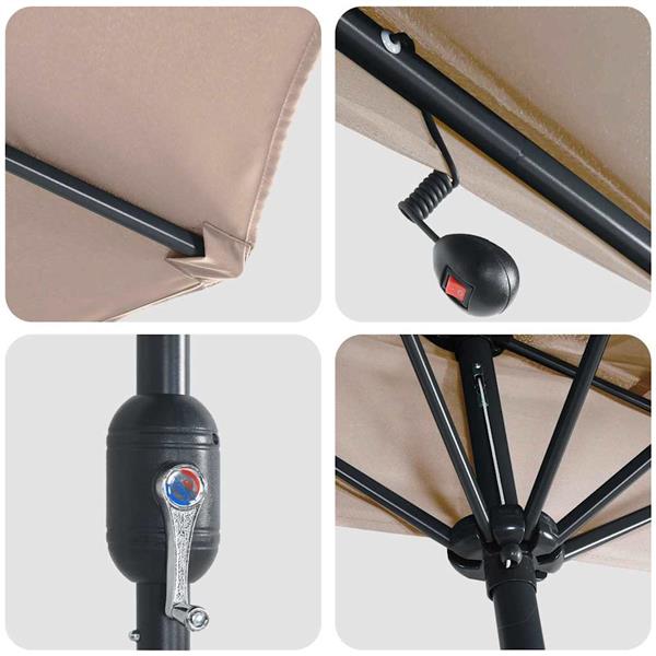 Grote foto vidaxl tuinparasol taupe 294 x 150 x 223 cm stof tuin en terras overige tuin en terras