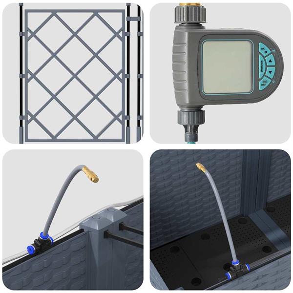 Grote foto vidaxl tuin bloempot 5 pcs licht grijs staal tuin en terras overige tuin en terras