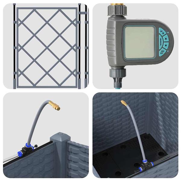 Grote foto vidaxl tuin bloempot 2 pcs licht grijs staal tuin en terras overige tuin en terras