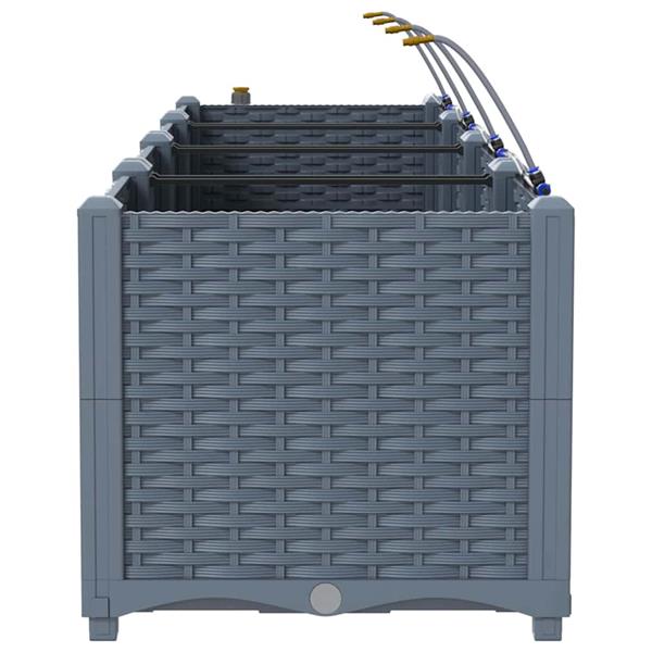 Grote foto vidaxl tuin bloempot 4 pcs licht grijs staal tuin en terras overige tuin en terras