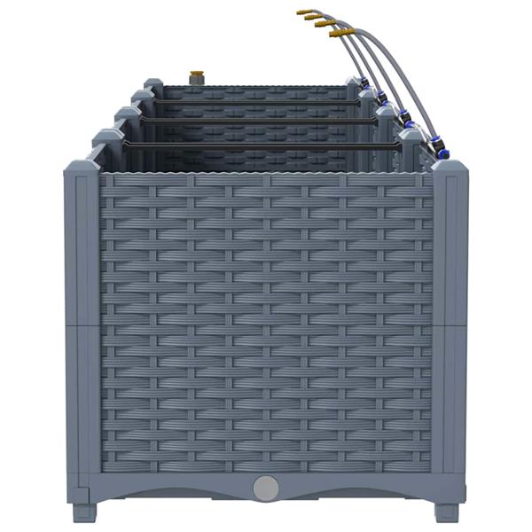 Grote foto vidaxl tuin bloempot 3 pcs licht grijs staal tuin en terras overige tuin en terras