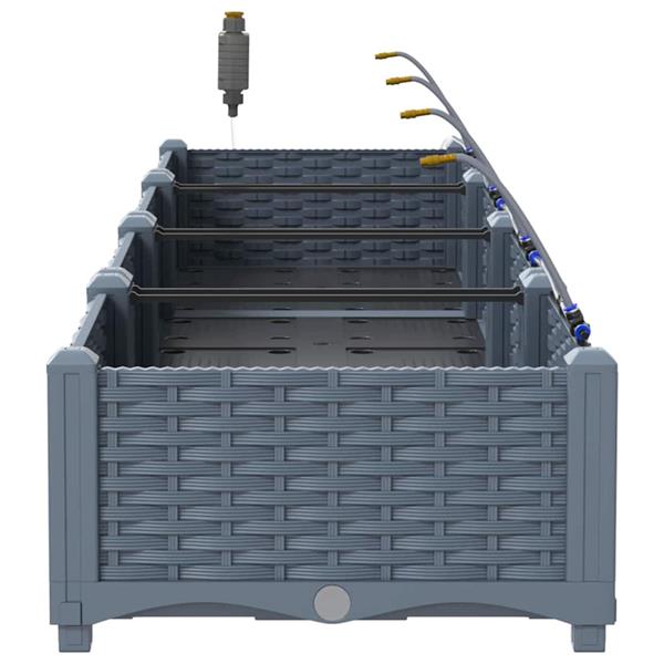 Grote foto vidaxl tuin bloempot 4 pcs licht grijs staal tuin en terras overige tuin en terras