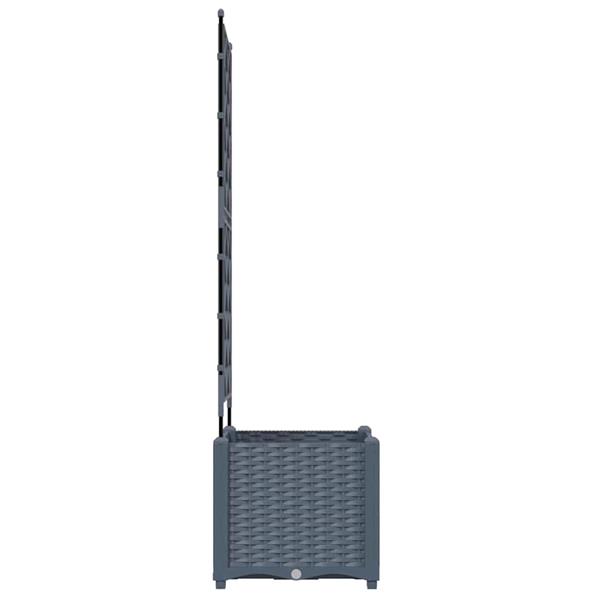 Grote foto vidaxl tuin bloempot licht grijs 40 x 40 x 143 cm staal tuin en terras overige tuin en terras