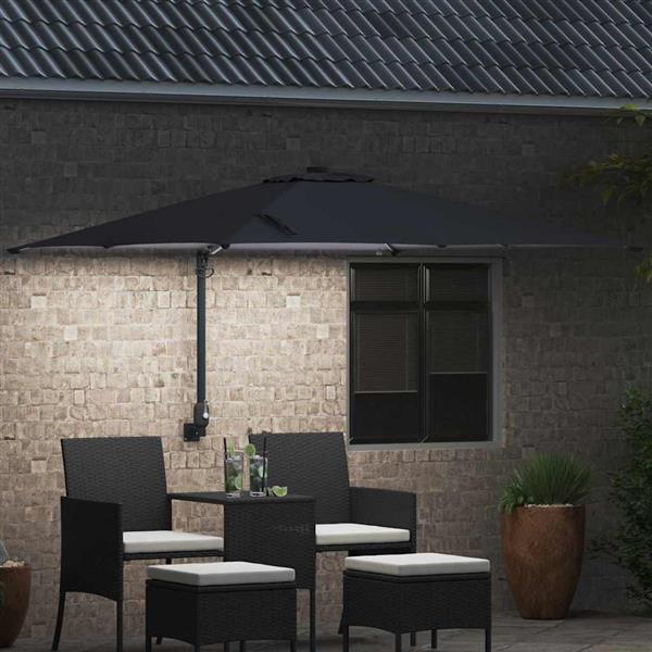 Grote foto vidaxl tuinparasol antraciet 248 5 x 247 5 x 160 cm polyester en staal tuin en terras overige tuin en terras