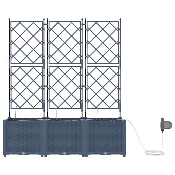 Grote foto vidaxl tuin bloempot 5 pcs grijs 120 x 120 x 125 5 cm staal tuin en terras overige tuin en terras