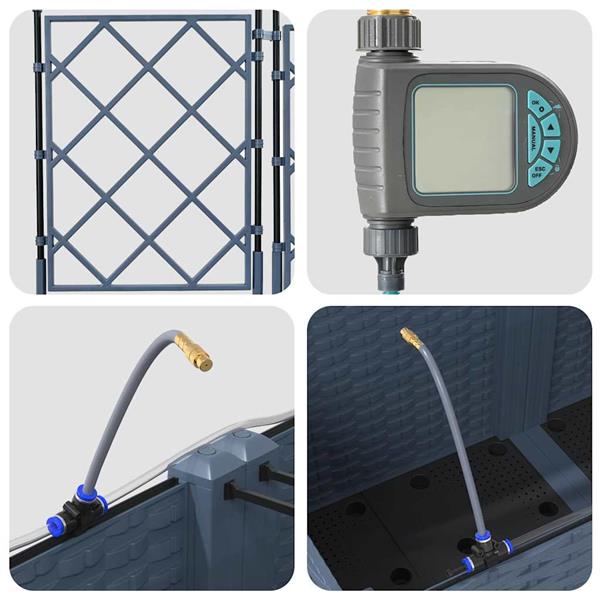 Grote foto vidaxl tuin bloempot 3 pcs grijs 120 x 40 x 125 5 cm staal tuin en terras overige tuin en terras