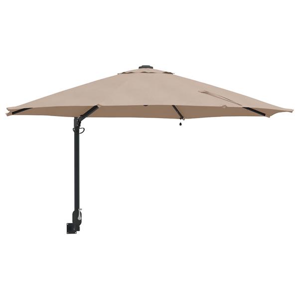 Grote foto vidaxl tuinparasol taupe 248 x 248 x 148 cm polyester en staal tuin en terras overige tuin en terras