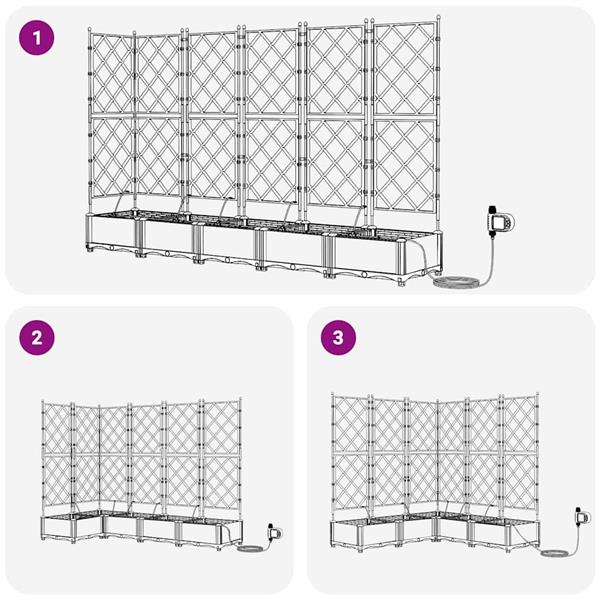 Grote foto vidaxl tuin bloempot 5 pcs zwart staal tuin en terras overige tuin en terras