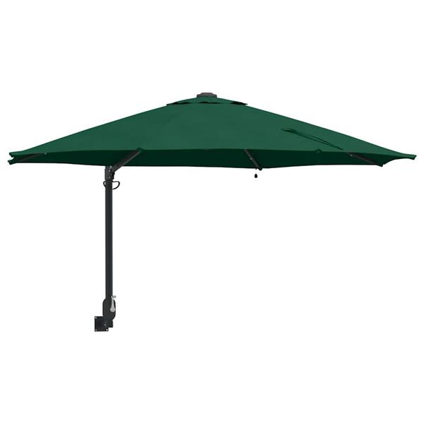 Grote foto vidaxl tuinparasol groen 248 x 248 x 148 cm polyester en staal tuin en terras overige tuin en terras