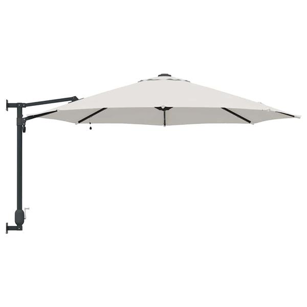 Grote foto vidaxl tuinparasol zand 248 x 248 x 148 cm polyester en staal tuin en terras overige tuin en terras