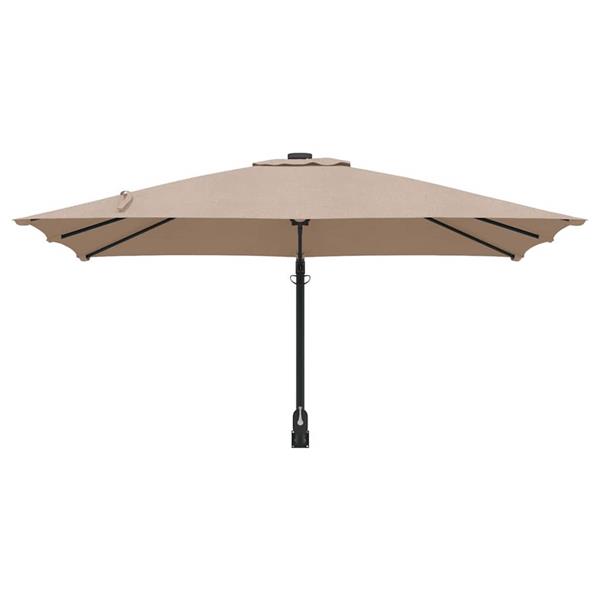 Grote foto vidaxl tuinparasol taupe 248 5 x 247 5 x 160 cm polyester en staal tuin en terras overige tuin en terras
