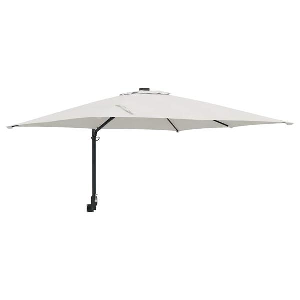 Grote foto vidaxl tuinparasol zand 248 5 x 247 5 x 160 cm polyester en staal tuin en terras overige tuin en terras
