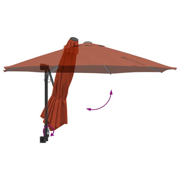 Grote foto vidaxl tuinparasol terracotta 248 x 248 x 148 cm polyester en staal tuin en terras overige tuin en terras