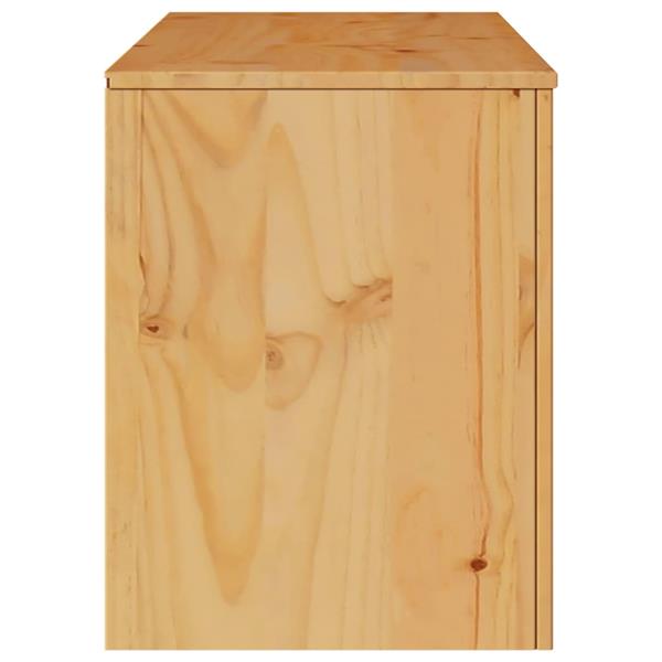 Grote foto vidaxl tv kast drammen eiken 99 x 43 x 55 cm massief grenenhout huis en inrichting overige