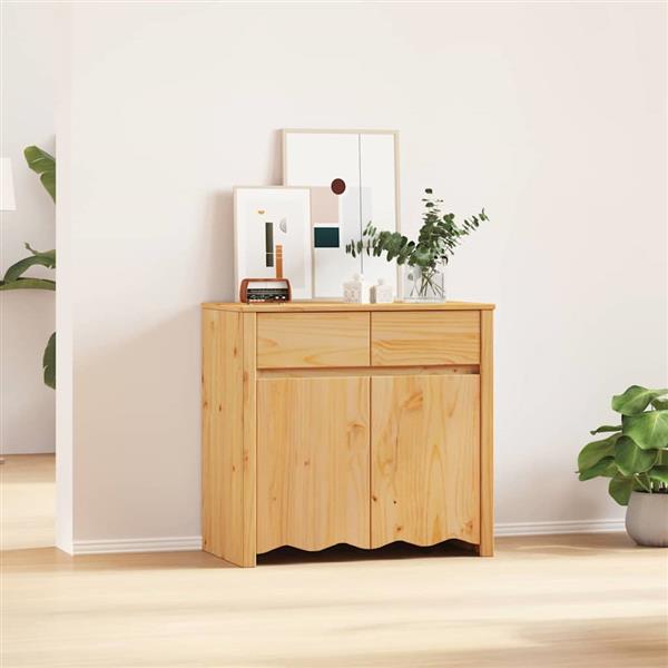 Grote foto vidaxl dressoir drammen eiken 79 x 43 x 75.5 cm massief grenenhout huis en inrichting overige