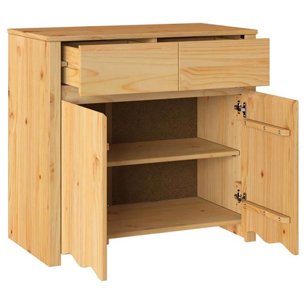 Grote foto vidaxl dressoir drammen eiken 79 x 43 x 75.5 cm massief grenenhout huis en inrichting overige