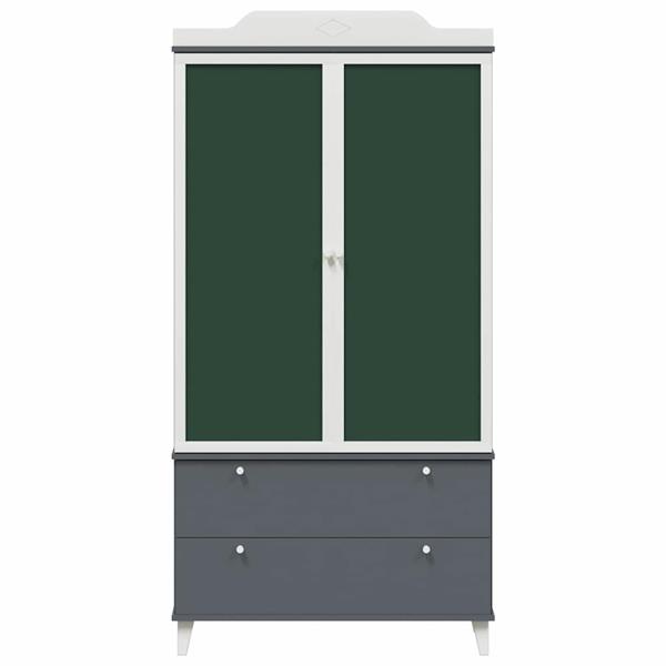 Grote foto vidaxl kledingkast met krijtbord grijs en wit 90 x 45 x 180 cm huis en inrichting overige