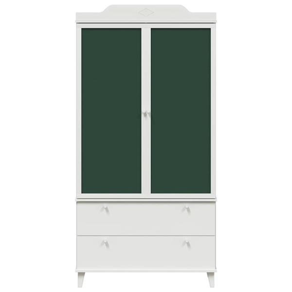 Grote foto vidaxl kledingkast met krijtbord wit 90 x 45 x 180 cm bewerkt hout huis en inrichting overige