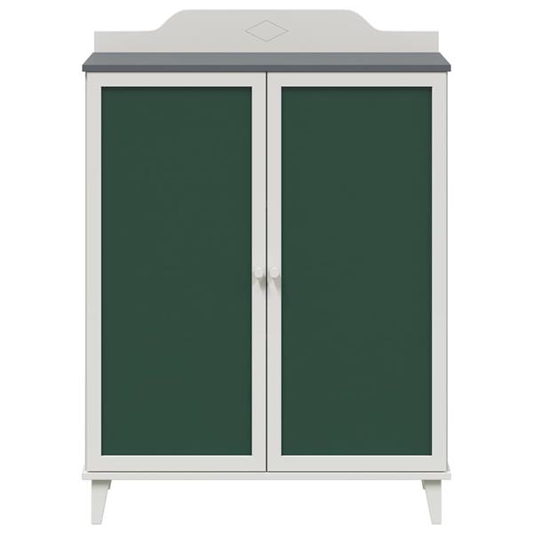 Grote foto vidaxl dressoir met krijtbord grijs en wit 80 x 40 x 110 cm huis en inrichting overige