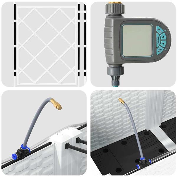 Grote foto vidaxl tuin bloempot 3 pcs wit staal tuin en terras overige tuin en terras