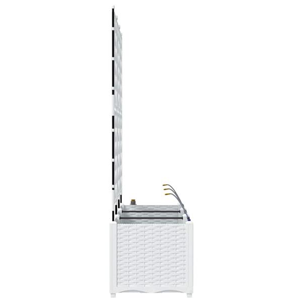 Grote foto vidaxl tuin bloempot 3 pcs wit staal tuin en terras overige tuin en terras