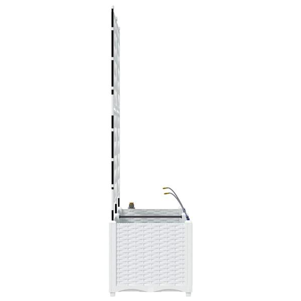 Grote foto vidaxl tuin bloempot 2 pcs wit staal tuin en terras overige tuin en terras