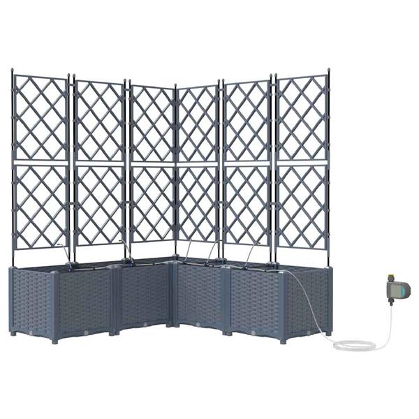 Grote foto vidaxl tuin bloempot 5 pcs licht grijs staal tuin en terras overige tuin en terras