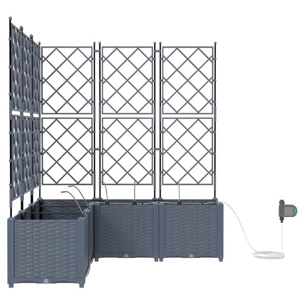 Grote foto vidaxl tuin bloempot 5 pcs licht grijs staal tuin en terras overige tuin en terras