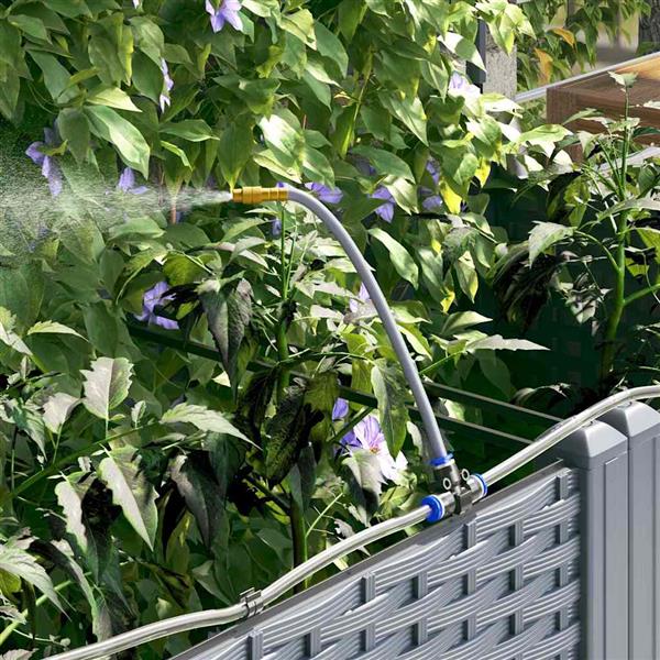 Grote foto vidaxl tuin bloempot 5 pcs licht grijs staal tuin en terras overige tuin en terras