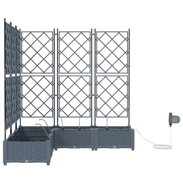 Grote foto vidaxl tuin bloempot 5 pcs licht grijs staal tuin en terras overige tuin en terras