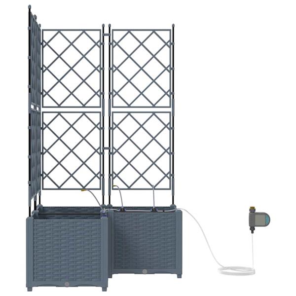 Grote foto vidaxl tuin bloempot 3 pcs licht grijs staal tuin en terras overige tuin en terras