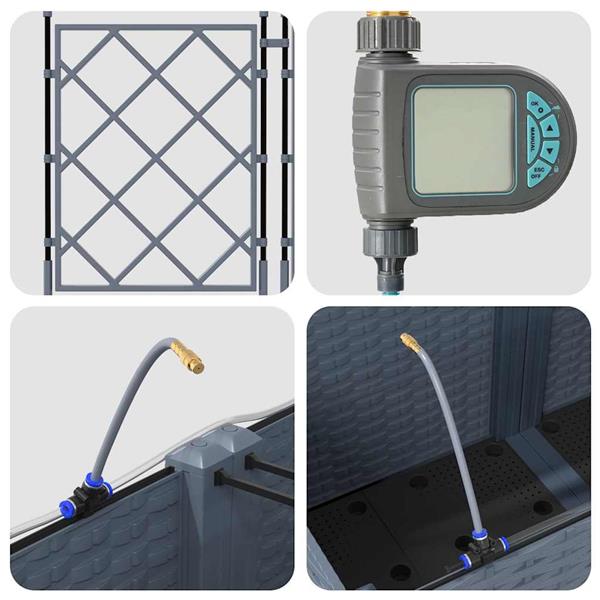 Grote foto vidaxl tuin bloempot 3 pcs licht grijs staal tuin en terras overige tuin en terras