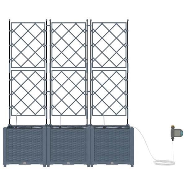 Grote foto vidaxl tuin bloempot 3 pcs licht grijs staal tuin en terras overige tuin en terras