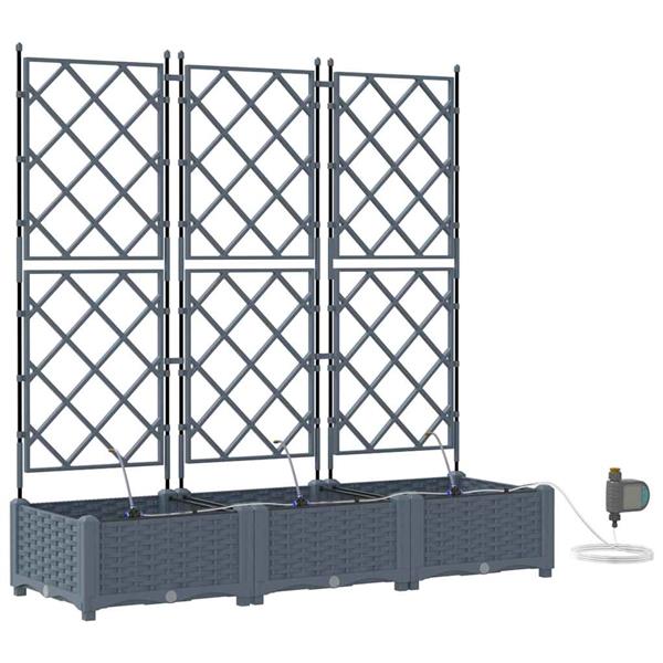 Grote foto vidaxl tuin bloempot 3 pcs licht grijs staal tuin en terras overige tuin en terras