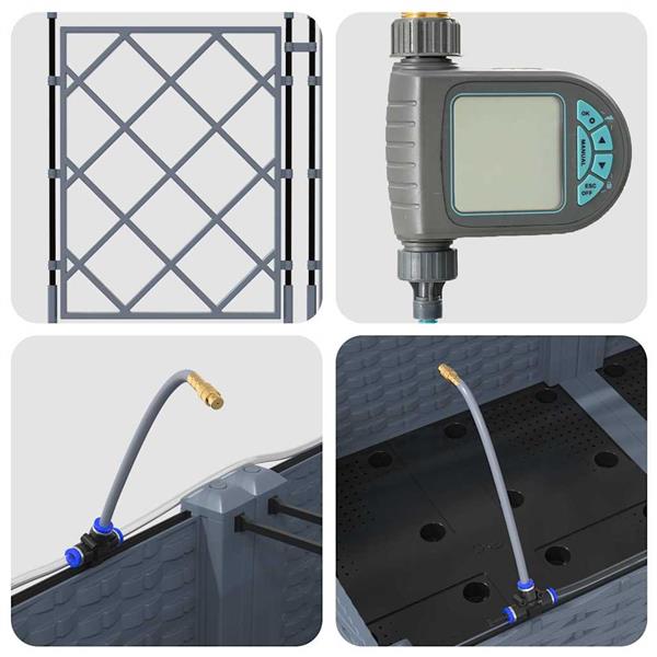 Grote foto vidaxl tuin bloempot 2 pcs licht grijs staal tuin en terras overige tuin en terras