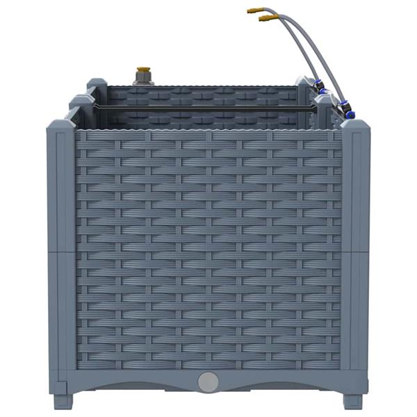 Grote foto vidaxl tuin bloempot 2 pcs licht grijs staal tuin en terras overige tuin en terras