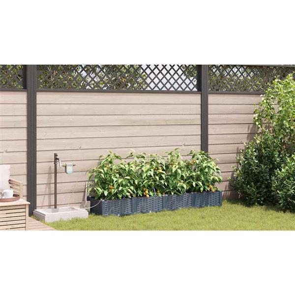 Grote foto vidaxl tuin bloempot 4 pcs licht grijs staal tuin en terras overige tuin en terras