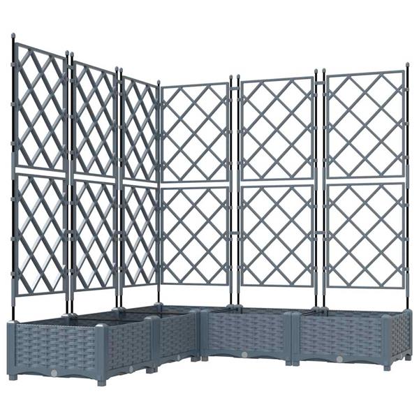 Grote foto vidaxl tuin bloempot 5 pcs licht grijs 120 x 120 x 125 5 cm staal tuin en terras overige tuin en terras