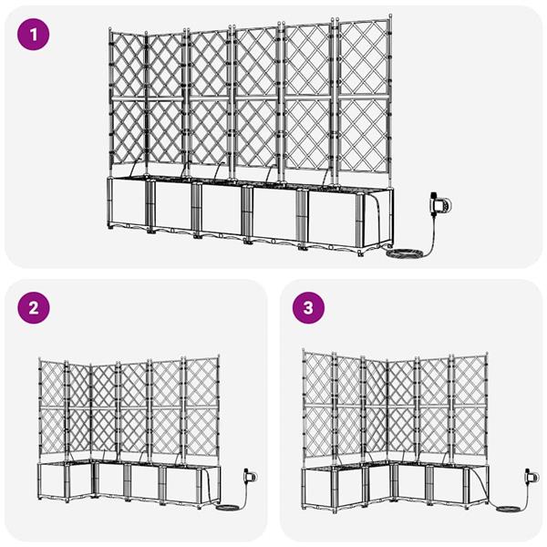 Grote foto vidaxl tuin bloempot 5 pcs zwart staal tuin en terras overige tuin en terras
