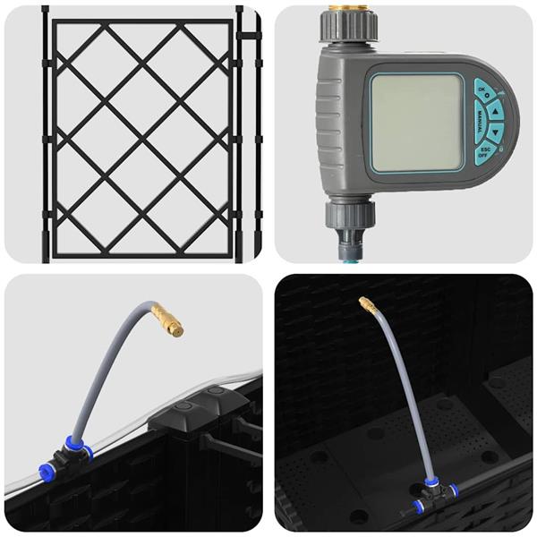 Grote foto vidaxl tuin bloempot 3 pcs zwart staal tuin en terras overige tuin en terras