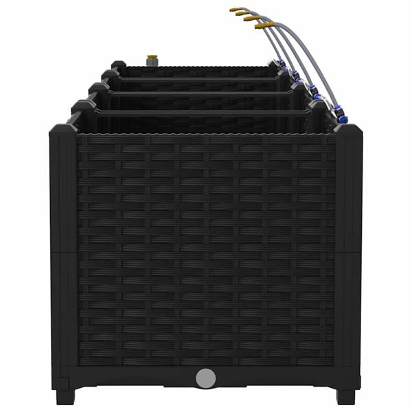 Grote foto vidaxl tuin bloempot 4 pcs zwart staal tuin en terras overige tuin en terras