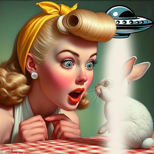 Grote foto kunsthandel gennep the bunny abduction antiek en kunst designobjecten